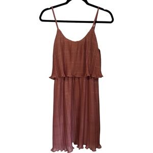 Gilli Pink Orange Mauve Ruffled Tiered Mini Sundress Patricia Mini Dress Pleated